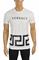Mens Designer Clothes | VERSACE men's t-shirt with front logo print 122 View 1