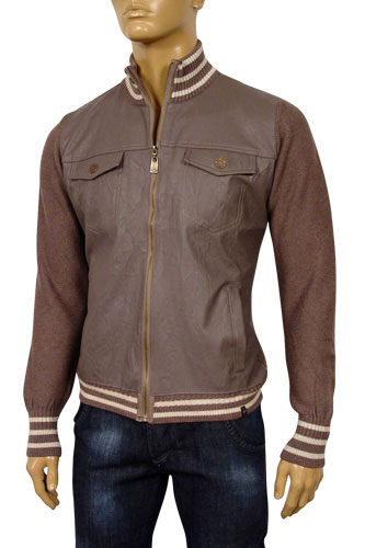 EMPORIO ARMANI Mens Artificial Leather/Knit Jacket #83