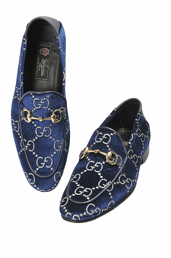 GUCCI Men's GG velvet Horsebit loafer Shoes 297