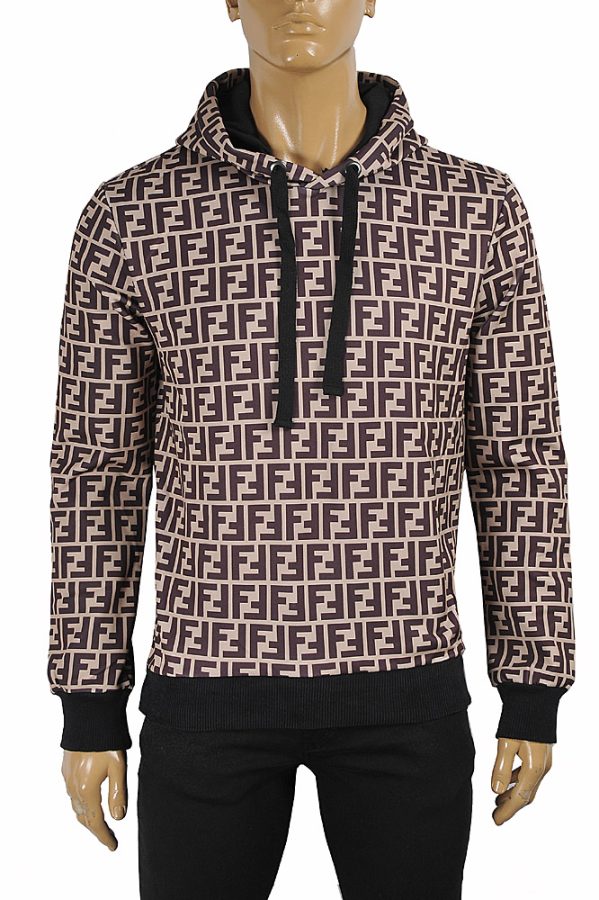 FENDI FF men's cotton hoodie with print logo 55