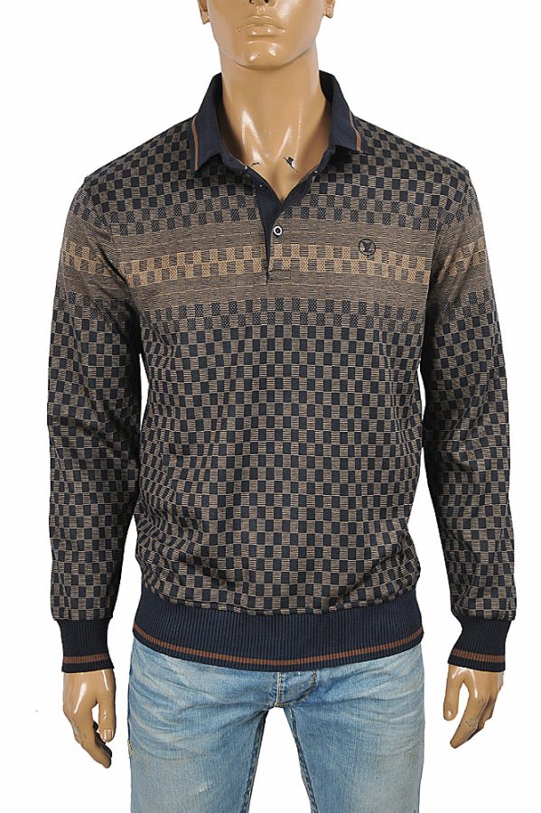 LOUIS VUITTON Men's 3 Button Knit Pullover Sweater 12